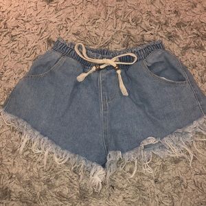 blue jean shorts